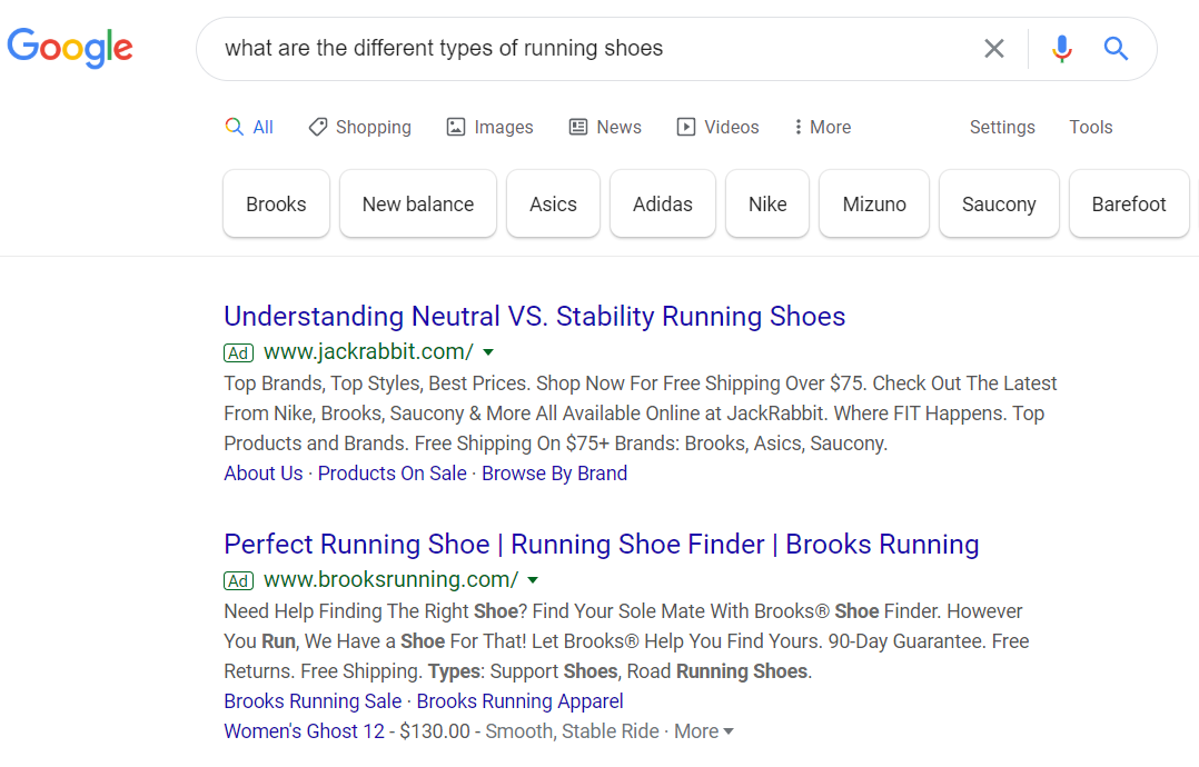 Search To Compare Ad Example