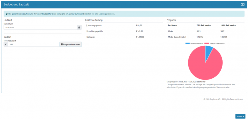 Adplorer Selfservice - Budget Remaining View