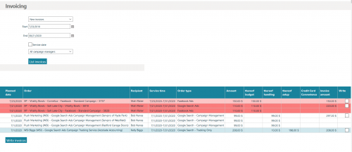 Adplorer Invoice Writing