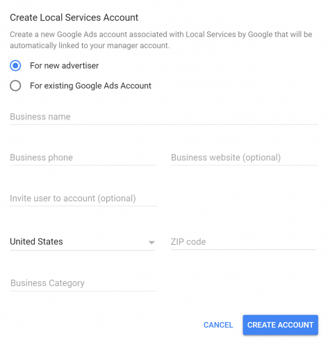 Screenshot first step erstellen LSA account