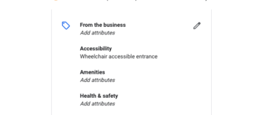 Attributs Google Business Profile